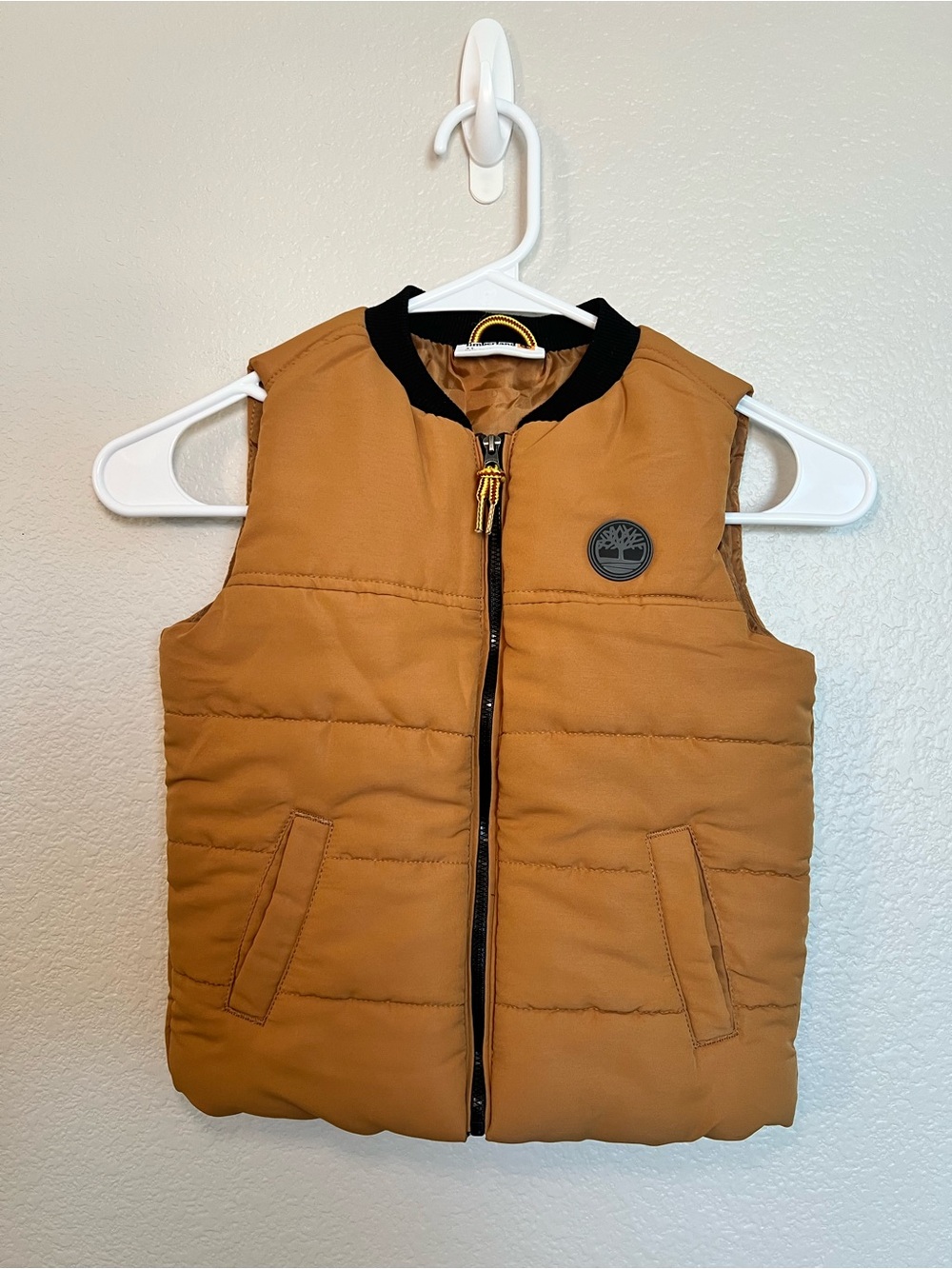 Timberland Toddler Puffer Vest 3T Wheat Brown Full Zip Quilted Jacket NWOT